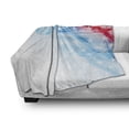 thumbnail image 3 of American Soft Flannel Fleece Throw Blanket, United States of America National Flag Sketch with State Stars White Stripe Theme, Cozy Plush for Indoor and Outdoor Use, 60" x 80", Blue Red, by Ambesonne, 3 of 6