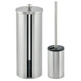 thumbnail image 4 of mDesign Stainless Bowl Brush/Toilet Paper Bathroom Holder Stand, Brushed Steel, 4 of 8