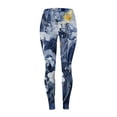 thumbnail image 4 of Bibifish Womens Yoga Pants Navy Watercolor Print Yoga Pants High Waist Stretchy Fabric Art Class & Casual Walk Artistic Leggings, 4 of 4