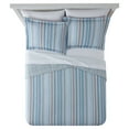thumbnail image 3 of Mainstays Blue & Grey Vertical Stripe Microfiber Quilt, King, Reversible, Adult/Teen, 3 of 5