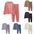 thumbnail image 3 of Women's Fuzzy Fleece Pajamas Set Flannel Winter Warm Comfy Sweatshirt and Pants Sherpa Loungewear Sleepwear 2 Piece Pj Sets, 3 of 3
