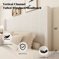 thumbnail image 5 of King Size Bed Frame, Upholstered Platform Bed with 62" Tall Headboard & Footboard, Soft Velvet Fabricbed Bed, Easy Assembly, Beige, 5 of 7