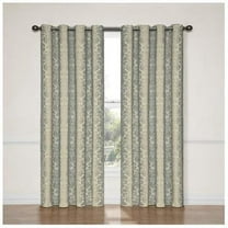 Eclipse Nadya Floral Room Darkening Grommet Top Single Window Curtain Panel, Smokey Blue, 52 x 63