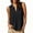 #0269-Black, variant on Women's Summer Solid Color Pleated Collar Wave V-Neck Sleeveless Top