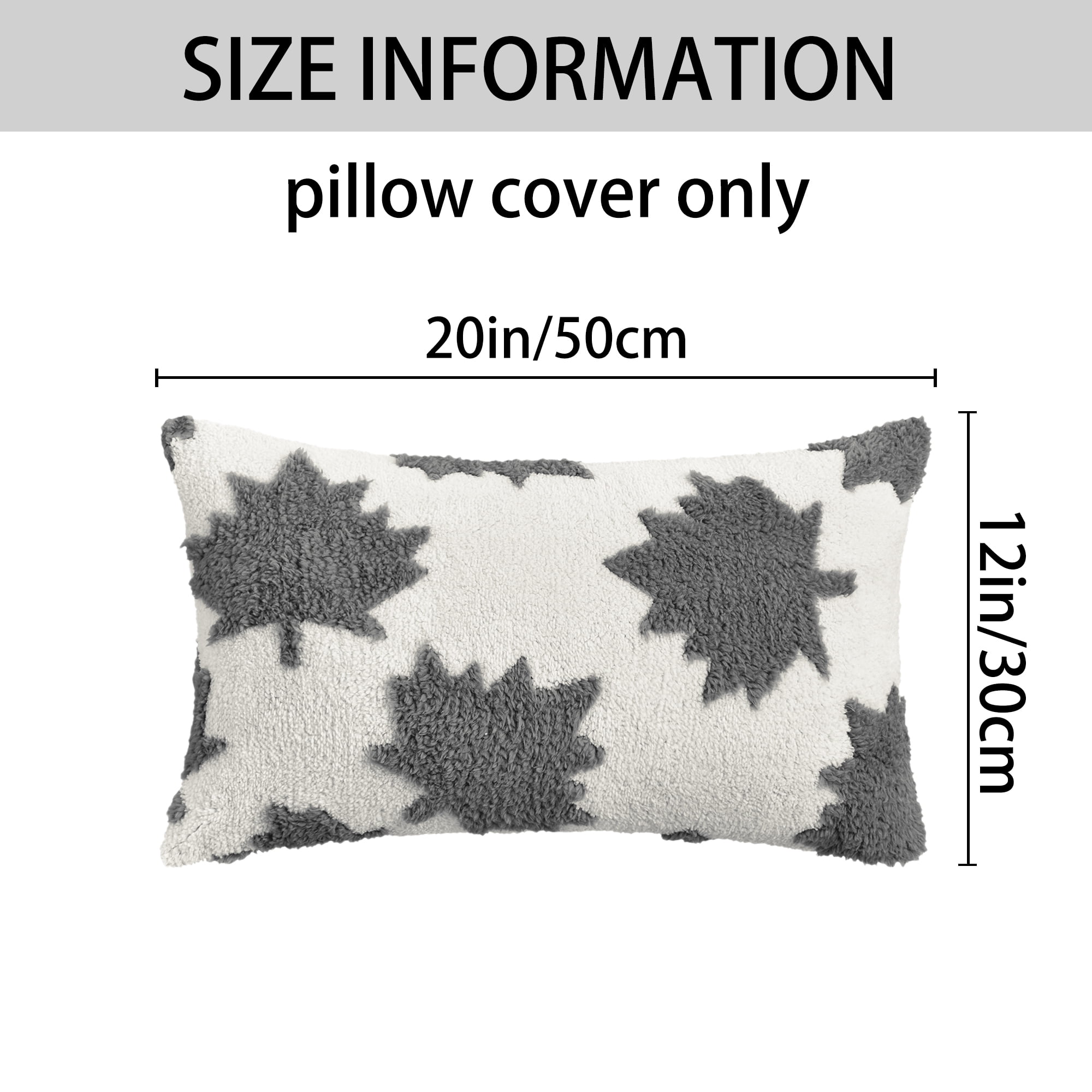 Unique Bargains Pack of 2 Maple Leaf Jacquard Throw Pillow Covers 20"x12" Grey