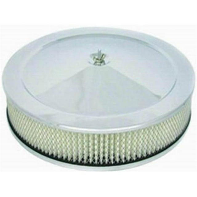 14 x 3 in. Plain Drop Base Air Cleaner Set - Chrome
