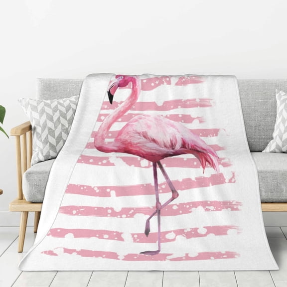 Rateoe Flamingo Pattern Flannel Throw Blanket, Ultra-soft Blanket for Bed, Couch, Car, Hypoallergenic Anti-pilling blanket-40"x30"(Vertical)