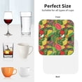 thumbnail image 6 of Picia Fruits Vegetables And Berries Printed Leather Coasters for Drinks, 4" Drink Coasters Set of 4 for Tabletop Protection, Handmade Luxurious Home Décor and Housewarming Gift -Square, 6 of 6