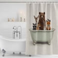 thumbnail image 2 of Funny Animals Shower Curtain Set - 72" x 78" Washable Bathtub Curtain with 12 Hooks, Woodland Bathtub Wildlife Watercolor Bear Waterproof Fabric Stall Shower Curtains for Bathroom/Bathtub Décor, 2 of 6