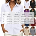 thumbnail image 3 of IUYRTFE Women Lapel Collar Button Down Long Sleeve Shirt for Casual Office Daily Wear, 3 of 6