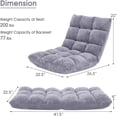 thumbnail image 3 of CQAOE Folding Floor Chair with Back Support, 14 Adjustable Positions, Padded Sleeper Bed, Couch Recliner, Gaming Floor Chairs for Adults, Meditation, Living Room (Grey), 3 of 9