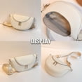 thumbnail image 5 of Bum Bag for Women Travel Purse Crossbody Bags Travel Purse with Adjustable Strap, PU Leather Crescent Bag Shoulder Handbag Sling Chest Bag Fanny Pack for Ladies (Beige), 5 of 8