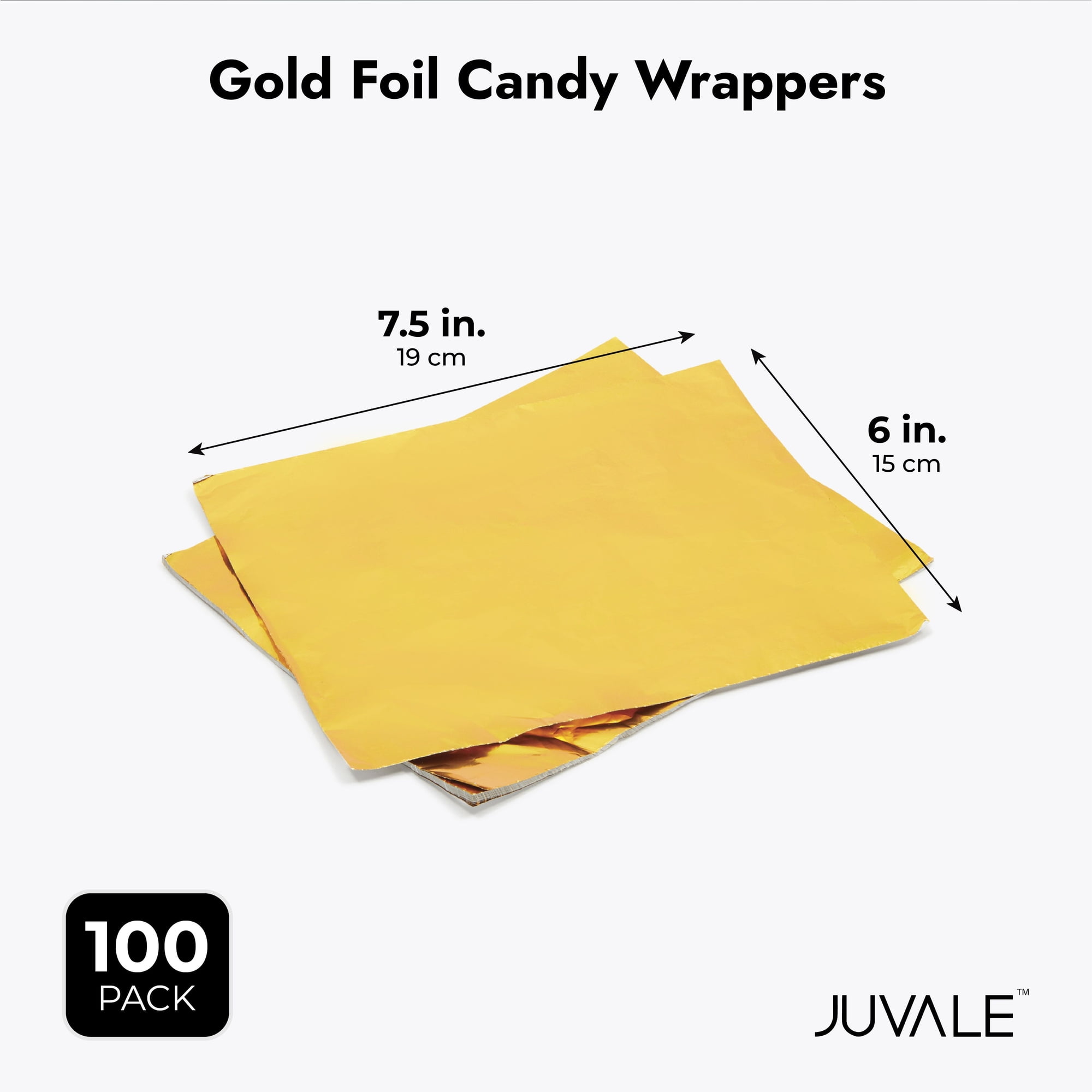 Juvale 200 Pack Gold Foil Candy Wrappers for Caramels Chocolates and Party  Favors, 6 x 7.5 In