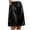 Black, variant on Summer Women's Casual Elastic Waist Solid Color Satin Fabric Loose Straight Leg Side Pockets Knee Length Shorts Brown, XL
