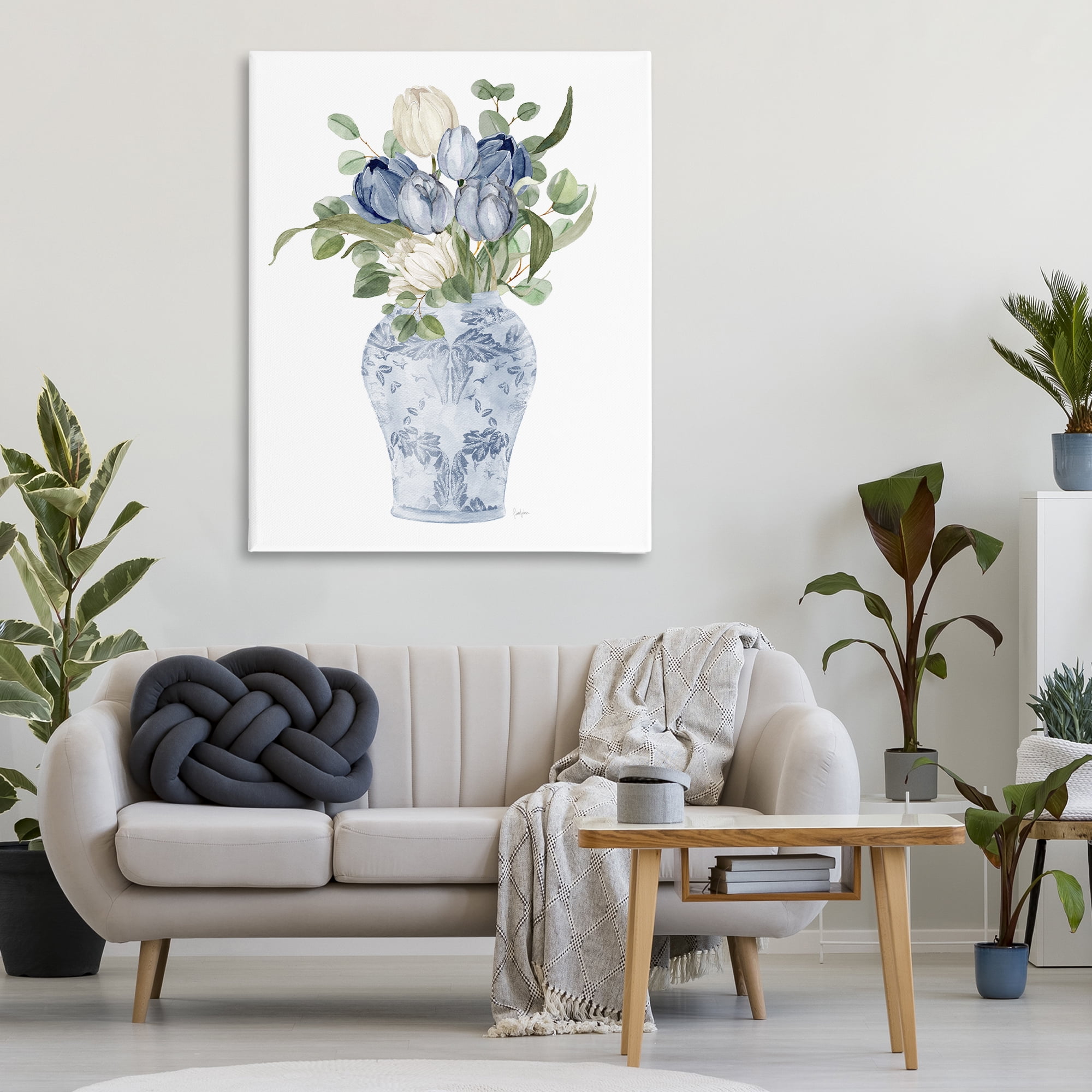 Stupell Industries Tulips & Leaves Vase Canvas Wall Art, design by Livi Finn