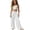 White, variant on Xijirk Girls Wide Leg Pants Elastic Waist Lightweight Casual Jogger Double Layer Pleated Sportswear,4-5 Years