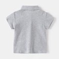 thumbnail image 4 of Zanarzt Toddler Boys Button Down Shirt Casual Short Sleeve T Shirt Tee Organic Cotton Infant Baby Toddler Little Kids Boys Girls Unisex Grey,12-18 Months, 4 of 4