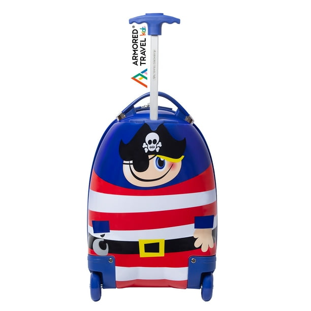 Maleta de viaje infantil Armored Travel 16' Rígida con ruedas Pirata Edades 2 a 6 años