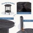 thumbnail image 6 of CONCETTA Bedside Nightstand, 2-Tier Round Side Table with Tapered Legs, Small End Table for Bedroom, Gray, 6 of 7