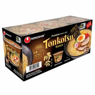 Nongshim Tonkotsu Ramen 101g 6Pack Premium Japanese Style Noodle Soup