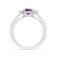 thumbnail image 2 of ANGARA Natural Tapered Shank 1.15 ct Amethyst Ring with Diamond Accents in 14K White Gold for Women (Size-8x6mm) | February Birthstone, Anniversary, Jewelry Gift for Women | Natural Amethyst Ring, 2 of 8