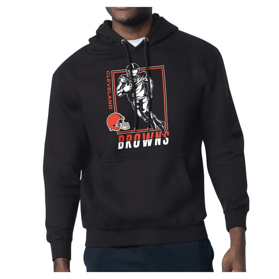 Men's-Starter  Black Cleveland Browns Tri-Blend Pullover Hoodie