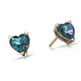 thumbnail image 3 of Paris Jewelry 24k Rose Gold 2 Ct Alexandrite Heart Stud Earrings Jewelry Gift for Women plated, 3 of 4