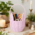 thumbnail image 4 of Easter With Handle Easter Rabbit Vine Weaving Picnic With Rabbit Ears Straw Wicker Easter Egg Candy Suitable For Egg Party Supplies Easter Kitchen for Counter Chip Storage Containers for Pantry Glass, 4 of 4