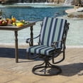 thumbnail image 3 of ARDEN Outdoor Dining Chair Cushion 20 x 20, Sapphire Aurora Blue Stripe, 3 of 12