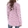 thumbnail image 6 of Kilaqueen Ugly Christmas Long Cardigans for Women Snowflake Santa Print Long Sleeve Lightweight Open Front Cardiagns Loose Fit Trendy Coat Outwear, 6 of 7
