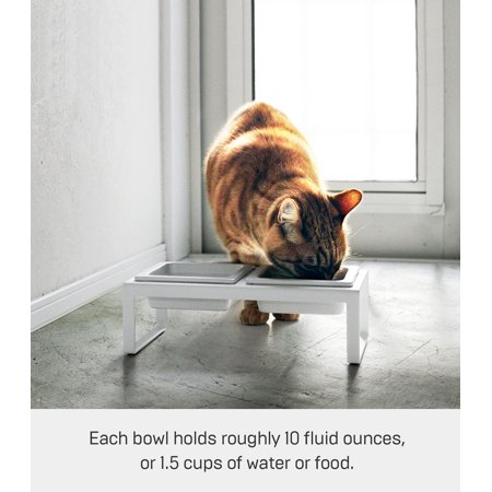 猫 食器 おしゃれ ２個セット ツイン 猫 フードボウル 猫食器 陶器 猫 皿 脚付 tower ペットフードボウルスタンドセット タワー トール