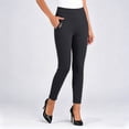 thumbnail image 6 of Cutuoiiu Women's Plus Size Straight Leg Pants Solid Color High Elastic Waist Casual Ankle Length Trousers with Decorative Pocket Details for Daily Office Vacation Wear, 6 of 7