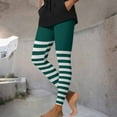 thumbnail image 6 of Idoravan Leggings for Women Women's Striped Print Leggings Sports Fitness Pants Solid Colored Casual Tight Fitting Tight Peach Hip Yoga Pants Stretch Pants Green M, 6 of 10
