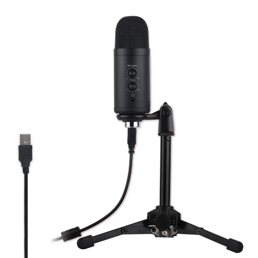 Microphone Knob Panel Mic Gain Adjustment with Acoustic Filter Tripod