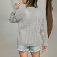 thumbnail image 6 of BLVB Women's 2025 Lace Crochet Long Sleeve Crewneck Hollow Out Sweaters Fall Winter Knit Pullover Sweaters Tops, 6 of 6