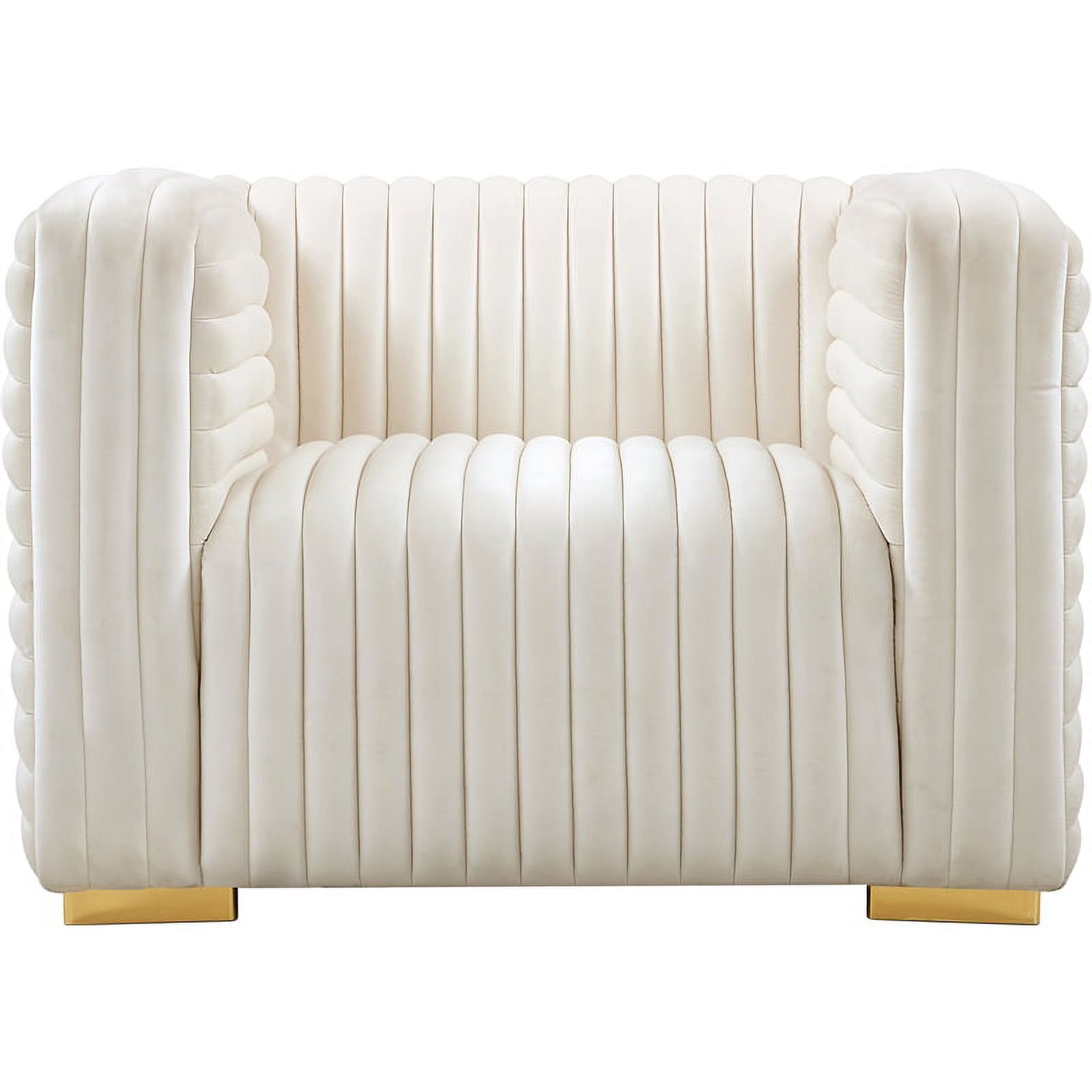 Meridian Furniture Ravish Cream Velvet Chair - image 5 of 14