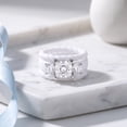thumbnail image 4 of Flydeer Silicone Rings for Women 3Pcs Princess Round Cut Engagement Wedding Rings 5A CZ Twisted Stackable Ring Size 8, 4 of 6