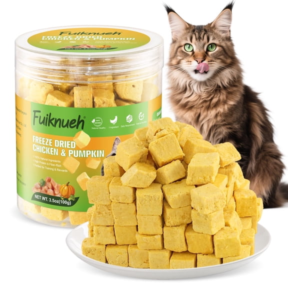 Freeze Dried Pumpkin and Chicken for Dogs and Cats, 100% Pumpkin and Chicken, Natural Treats for Digestion Health, Healthy Food Topper 3.5 oz
