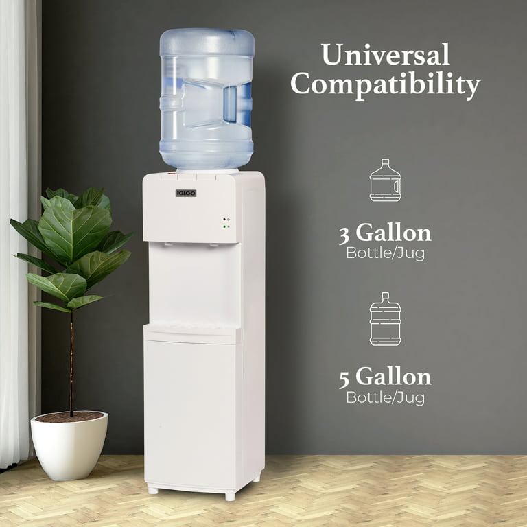 IGLOO Cold & Hot Top Loading Water Dispenser with Refrigerator  IGLWCRFTL353CRHWH - The Home Depot