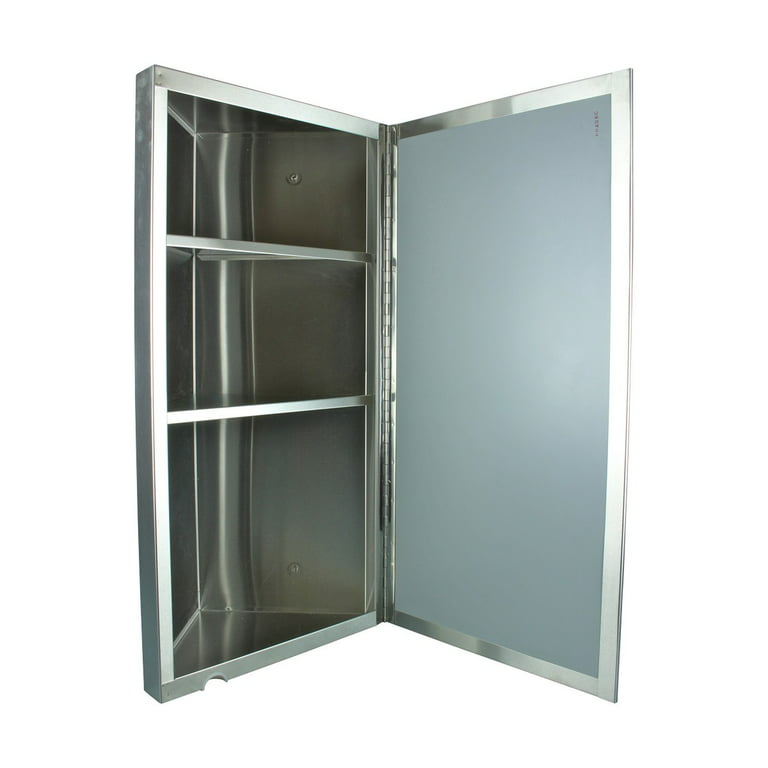 Stainless Steel Wall Mounted Medicine Cabinet w/ Mirror 21.75 x 1