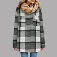 thumbnail image 2 of Autumn and Winter Plaid Jackets for Womens 2024 Plus Size Casual Long Sleeve Plush Single-Breasted Long Coat Tops Blouse Coat, 2 of 6