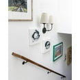 thumbnail image 4 of Permo Vintage Double Sconce Antique 2-Lights with Flared Funnel Linen Beige Fabric Shade, 4 of 12