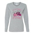 thumbnail image 2 of Wild Bobby In October We Wear Pink Pumpkin Cheetah Print Breast Cancer Awareness Women Graphic Long Sleeve Tee, Heather Grey, Large, 2 of 6