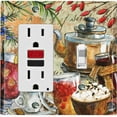 thumbnail image 1 of Metal Light Switch Wall Plate Outlet Cover (Coffee Tea Party Kettle Mocha Drinks - Single Rocker Single Toggle), 1 of 2