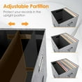 thumbnail image 4 of Vinyl Record Storage Box for + Single LPs Stackable Albums Linen Crate with Lid Collapsible Long Play Music Collection Holder Document File Folder Cabinet Organizer with Handle, 4 of 7