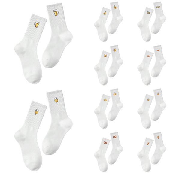 BRICH Oktoberfest Crew Socks Funny Socks Gift for Men Women 10-White One Size
