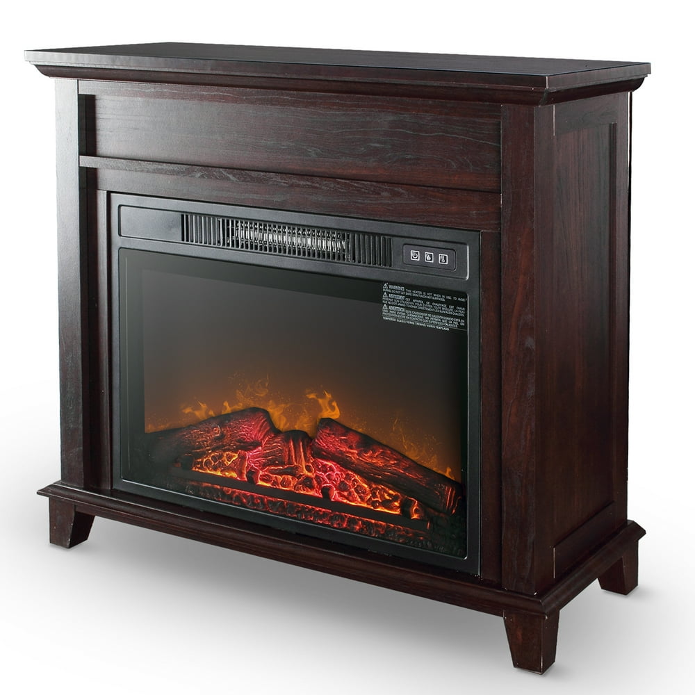BELLEZE 32" Infrared Fireplace Stove Heater 3D Flame Effect and 3 Level Settings with Remote
