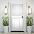 thumbnail image 6 of Grisham Deluxe Steel Security Door,32'' x 80'' Metal Tempered Glass Door Screen Replacement Enter Doors,Storm Door (555-32 White), 6 of 7