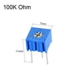 thumbnail image 2 of Uxcell 3362 Trimmer Potentiometer 100K Ohm Top Adjustment Variable Resistors 10pack, 2 of 5