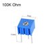 thumbnail image 2 of Potenciómetro ajustable Uxcell 3362 de 100K Ohm, resistencias variables de ajuste superior, paquete de 10, 2 of 3